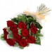 12 Red Roses Bunch +Cute Teddy Bear + 24 pcs Ferrero Rocher